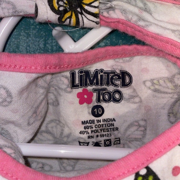 Limited too kids size 10 top dress white and pink great shape open upper back - Picture 7 of 7